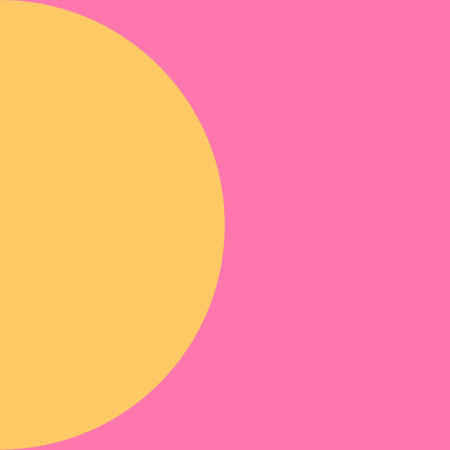 Minimalist abstract background in pink and yellow colors. Vector illustration. Pink Half Circle Half Moon Mid Century Modernの写真素材