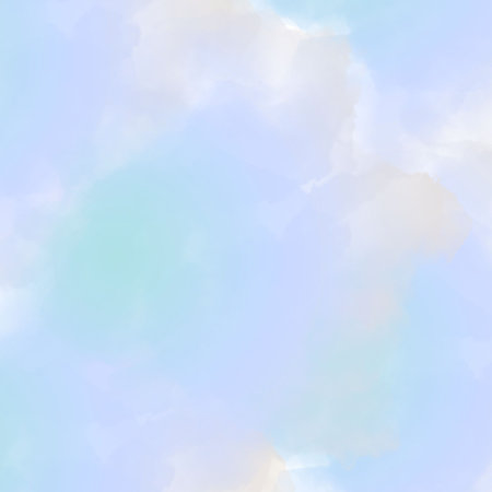 Watercolor background with blue sky and white clouds. Watercolor background. Teal Blue Shades Watercolor Background Fantasy smooth light pink, paper textured illustrationの写真素材