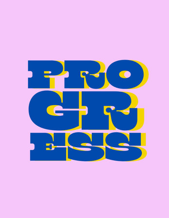 Progress. Inspirational quote. Vector typography.の写真素材