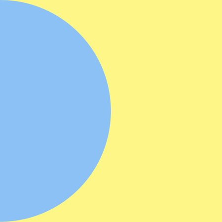 Blue and yellow abstract background. Vector illustration. Minimal design. Blue Pale Yellow Half Circle Half Moon Mid Century Modernの写真素材