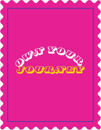 Postage stamp with the words own you journeyの写真素材