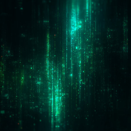 Green matrix background. Abstract cyberspace concept. Vector illustration. Cyberpunk Hacker Interface Wallpaperの素材