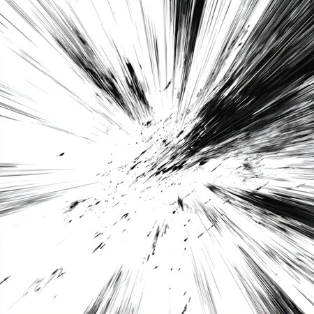 Abstract black and white speed motion background. Digital generated this image. dynamic anime manga speed lineの素材