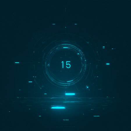 Futuristic HUD background. Futuristic interface. Vector illustration. digital 15 seconds timerの素材