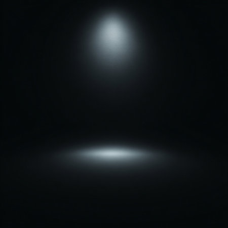 Spotlight in a dark room. 3d rendering. Computer digital drawing. black minimalist backgroundの素材