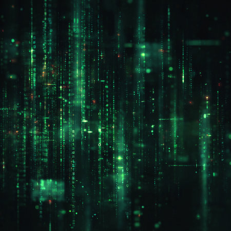 abstract green matrix background, computer generated abstract background, 3d render. Cyberpunk Hacker Interface Wallpaperの素材