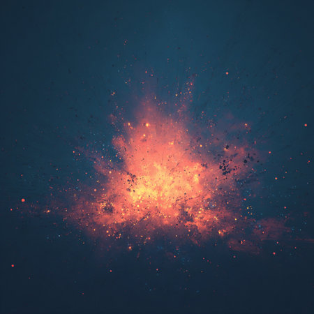 Explosion of fire in space. Abstract background. 3D rendering. fire explosion backgroundの素材