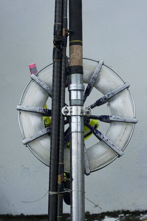 Fishing rod and reel.  This one is used for sea fishing. の写真素材