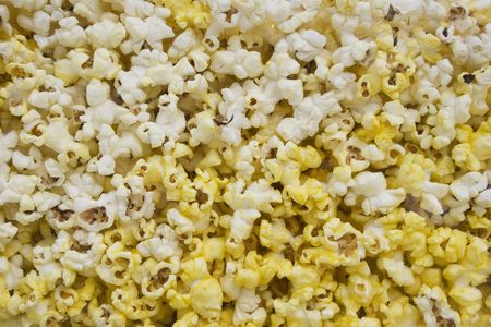 Flavored popcorn ready to eat.  A favorite with movies, popcorn can be sweet or salty.