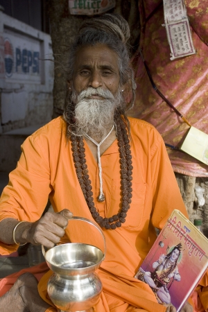 Pushkar, India, January, 22, 2008; This is a baba/Sadhu with his worldy processionsのeditorial素材