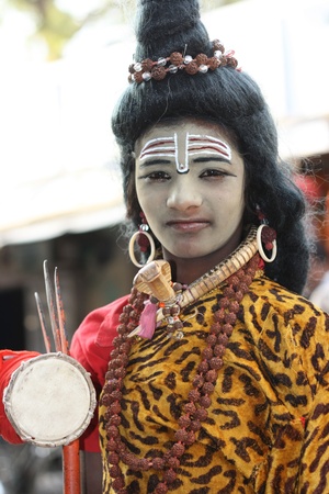 Pushkar, India, January, 22, 2008; This is a boy baba/Sadhuのeditorial素材