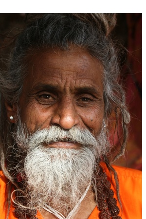 Pushkar, India, January, 22, 2008; This is a baba/Sadhuのeditorial素材