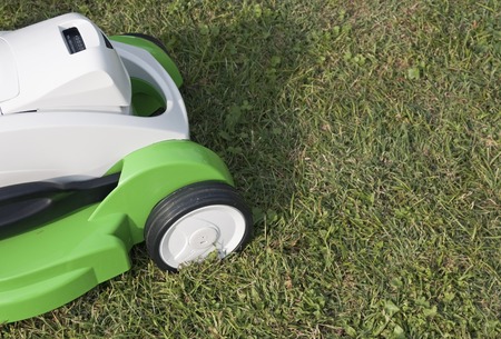 electric lawn mower  lawnmower の写真素材