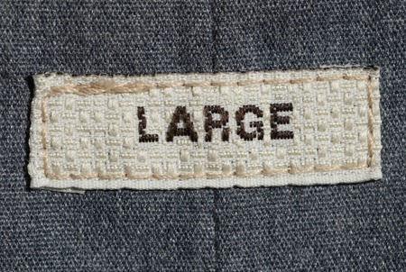 label size large on cloth