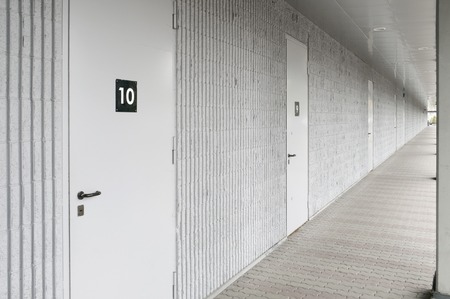 Outdoor storage units corridorの写真素材