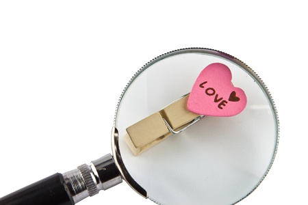 Love word and magnifying glass Imageの写真素材