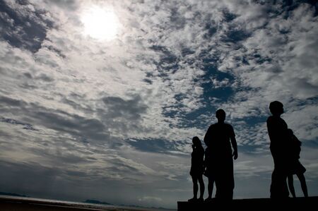 Sunlight sky nature white cloud blue sky background and people