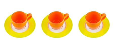 three orange cups の写真素材