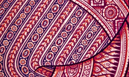 Vintage traditional Thai style art painting on temple for background  The site is open to the public and photography is permitted のeditorial素材