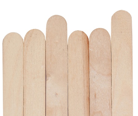 wood ice-cream stick isolated on white backgroundの写真素材
