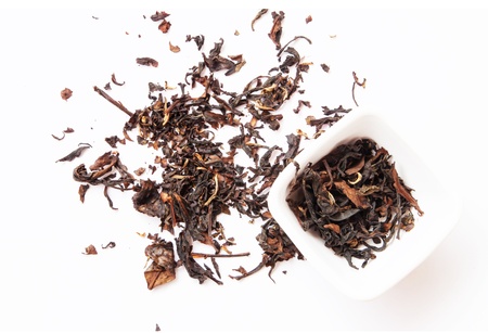 dry black tea leavesの写真素材