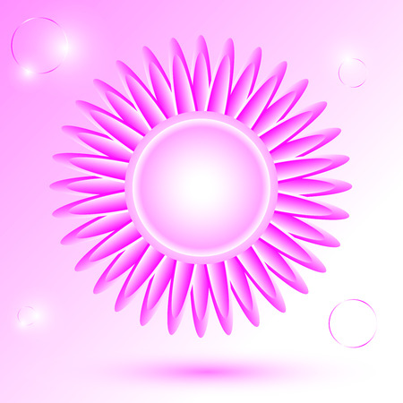 Abstract logo, Pink objects floating from the ground, 
 Glitter, Shadow on the floor and pink background. vector illustration.のイラスト素材