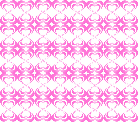 Cute pink pattern on a white background, Cute pattern, 
 Cute style background.のイラスト素材