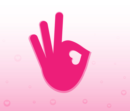 OK heart accepts love. Vector love response. vector illustration.のイラスト素材