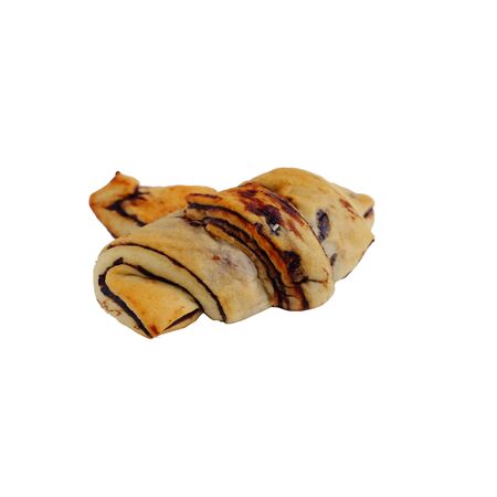 Close up of French chocolate croissant on white background. Breakfast in the morning and selective focus.の写真素材