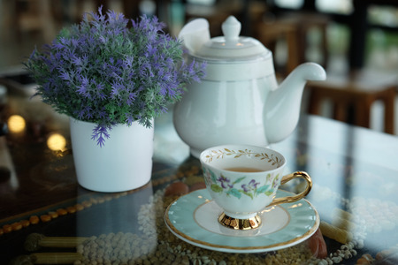 Healthy of hot tea, healthy drink style concept and selective focus.の写真素材