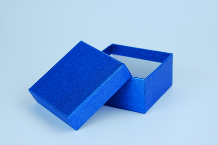 Beautiful of blank blue box on white background, important day.の写真素材
