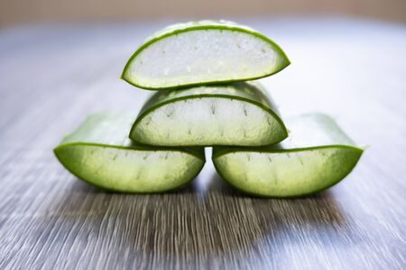 Aloe vera Gel that has both substances to cure scars And used to produce health drinks Or cosmetics that are good for the skin.の写真素材