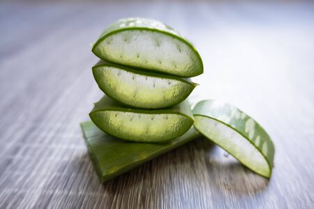 Aloe vera Gel that has both substances to cure scars And used to produce health drinks Or cosmetics that are good for the skin.の写真素材