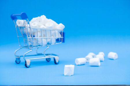 Shopping toilet paper for to wipe clean Personal sanitary paper.の写真素材