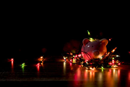 Piggy bank with party light, luxury organize a party for the event were successful in saving money...