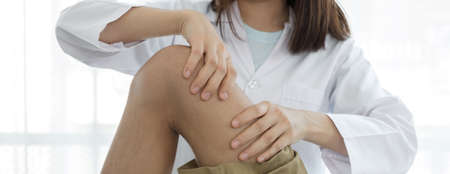 Male patients consulted physiotherapists with knee pain problems for examination and treatment in...
