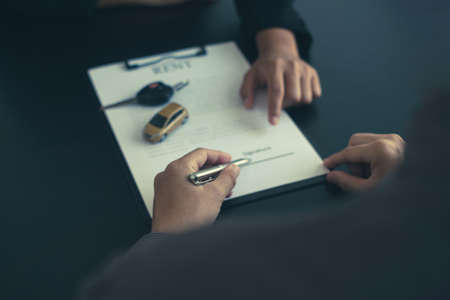 The car dealer provides advice on loans, insurance details, and car rental information, and delivers...