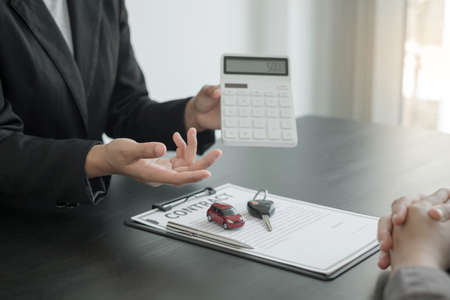 The car dealer provides advice on loans, insurance details, and car rental information, and delivers...