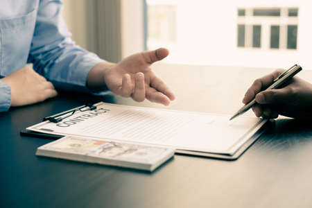 Corruption. Businessmen make an agreement with the money proposed his partner to bribe in the office...