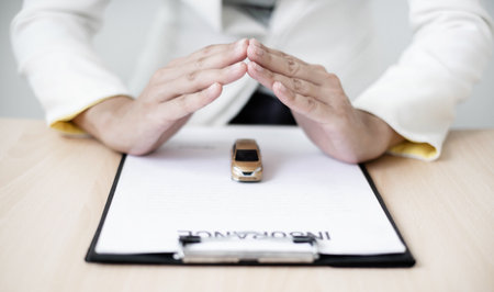 Car Dealer concept Car insurance, loans and Car rentals.の写真素材