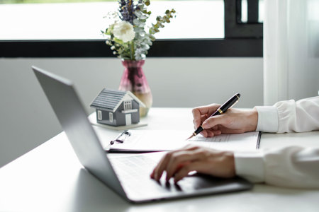 Real estate concept Home insurance, loans and home rentals.の写真素材