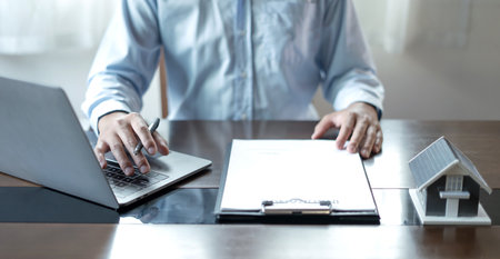 cagents working in real estate investment and home insurance signing contracts in accordance with...