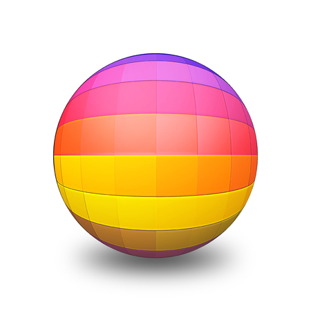 Rainbow Ball 3D symbols depicting colorful geometric square and cubicの写真素材