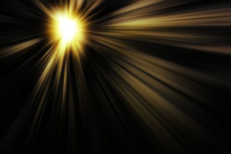 Sunrays, warm sun on a yellow background.