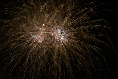 Great fireworks in the dark night sky