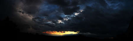 Landscape of gray clouds at sunset,