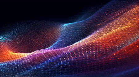 Technological Symphony: An Abstract Exploration of the Combination of Particles and Mesh Textures. generative AI,の素材