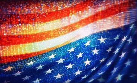 Celebrate Freedom: Independence Day Wallpaper with USA Flag. Generative AI,の素材