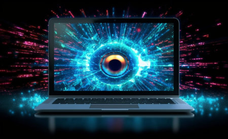 Virtual Guardians: Explore cybersecurity with firewalls, encryption and biometrics.の素材