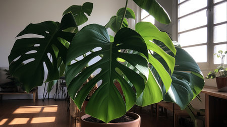 Monstera Deliciosa Large - Towering Gravity-Defying Foliage - A Charming Focal Point for Decorating Spaces with Big Personality.の素材